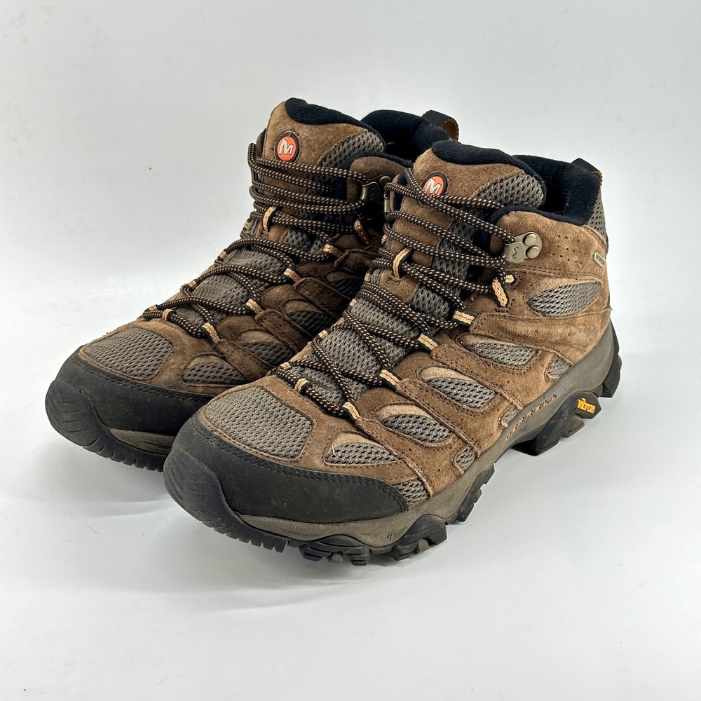 Merrell Moab 3 Mid Hiking Boots Men's 10 Brown Waterproof J035839 Earth Vibram